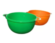 Set Bowls Con Asas Plastico Verde Y Naranja Primera